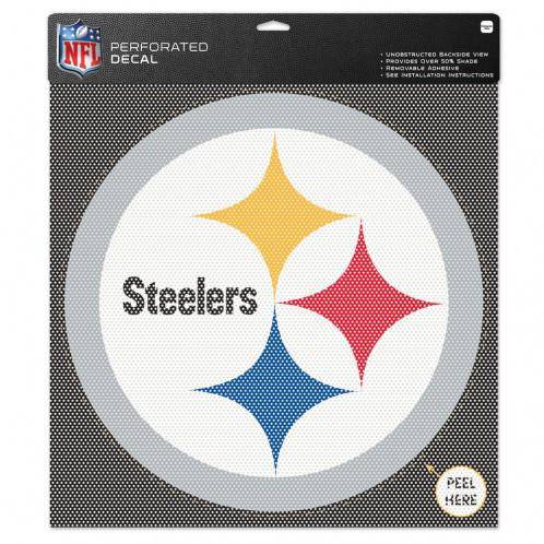 Pittsburgh Steelers 17x17  Perforated Perfect Cut Vinyl Decal - 757 Sports Collectibles