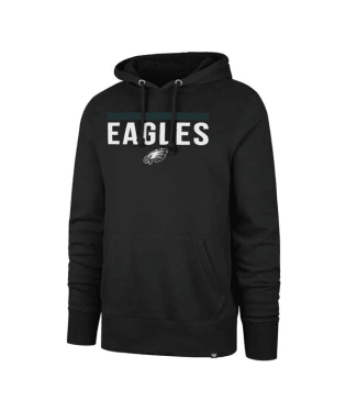 PHILADELPHIA EAGLES JET BLACK POWER LUCK HEADLINE HOOD MEN-XL