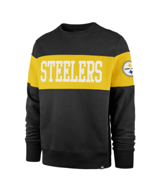 PITTSBURGH STEELERS JET BLACK INTERSTATE CREW MEN-L