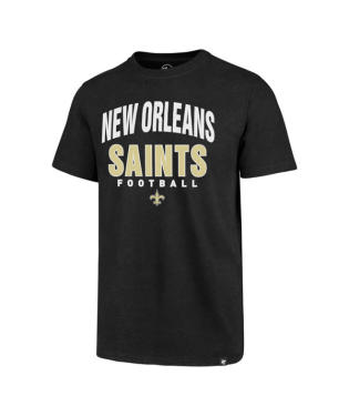 NEW ORLEANS SAINTS JET BLACK TRACK DOWN CLUB TEE MEN - 757 Sports Collectibles