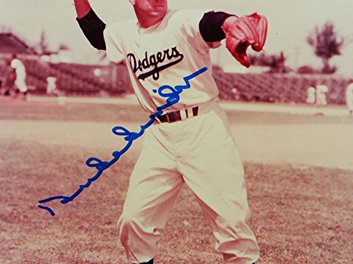 Duke Snider Autographed Dodgers 8x10 Throwing Photo- JSA Auth Blue - 757 Sports Collectibles