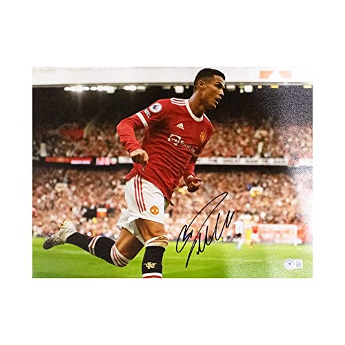 Cristiano Ronaldo Autographed Manchester 12x16 Photo - BAS LOA (Running) - 757 Sports Collectibles