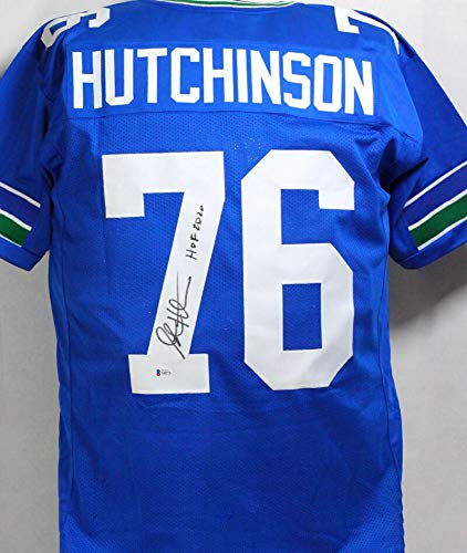 Steve Hutchinson Autographed Blue Pro Style Jersey With HOF- Beckett COA 7 - 757 Sports Collectibles