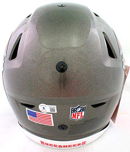 Mike Alstott Autographed Bucs Authentic SpeedFlex F/S Helmet SB- Beckett WWhite - 757 Sports Collectibles