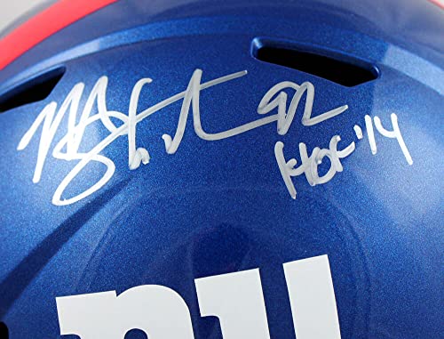 Michael Strahan Autographed NY Giants F/S Speed Helmet w/HOF-Beckett W Hologram Silver - 757 Sports Collectibles