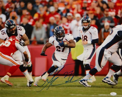 Knowshon Moreno Autographed 16x20 Horizontal Running Photo- JSA Authenticated