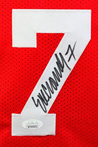 Nebraska Heisman Autographed Red College Style Jersey- JSA W Black - 757 Sports Collectibles