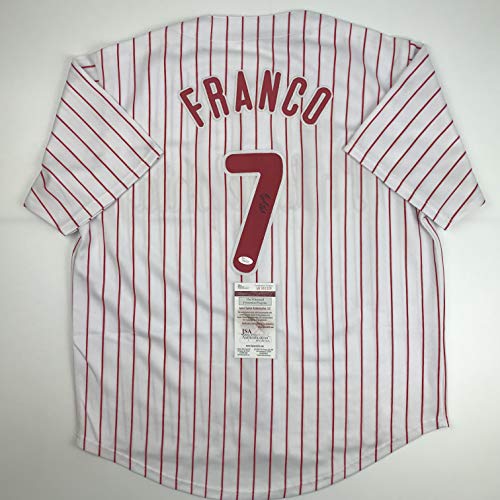 Autographed/Signed Maikel Franco Philadelphia Pinstripe Baseball Jersey JSA COA - 757 Sports Collectibles