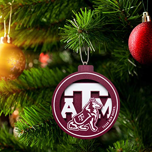 YouTheFan NCAA Texas A&M Aggies 3D Logo Series Ornament - 757 Sports Collectibles