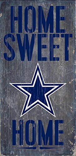 Fan Creations - Dallas Cowboys Wood Sign - Home Sweet Home 6"x12" - 757 Sports Collectibles