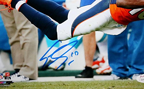 Emmanuel Sanders Autographed Broncos 8x10 PF Dive Photo- JSA Witness Authentic - 757 Sports Collectibles