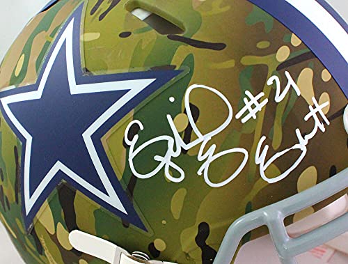 Ezekiel Elliott Autographed Cowboys Authentic Camo F/S Helmet- Beckett W White - 757 Sports Collectibles