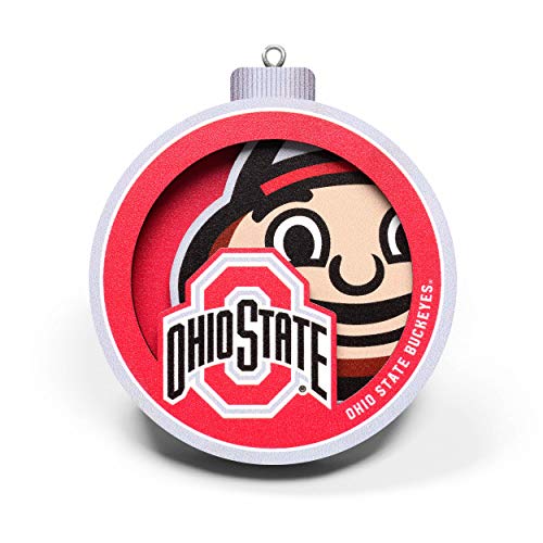 YouTheFan NCAA Ohio State Buckeyes 3D Logo Series Ornament, team colors - 757 Sports Collectibles