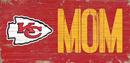 Fan Creations NFL Kansas City Chiefs Unisex Kansas City Chiefs Mom Sign, Team Color, 6 x 12 - 757 Sports Collectibles