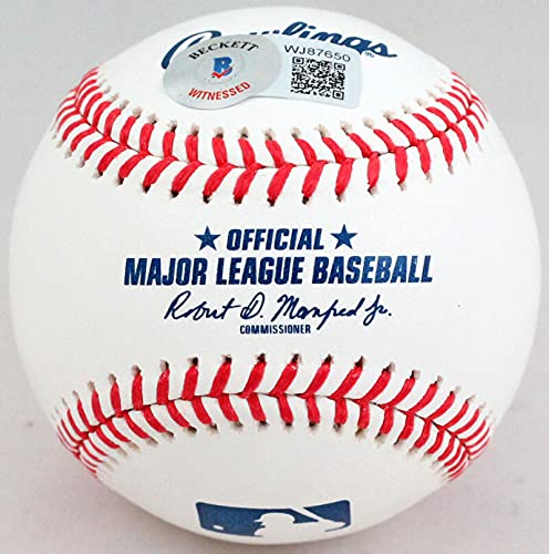 Ronald Acuna Autographed Rawlings OML Baseball- Beckett W Blue - 757 Sports Collectibles