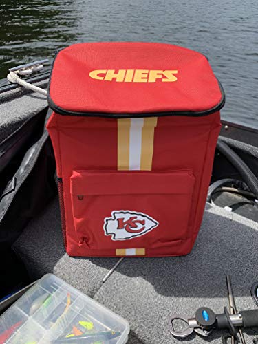 FOCO Cooler Backpack – Portable Soft Sided Ice Chest – Insulated Bag Holds 36 Cans (Kansas City Chiefs) - 757 Sports Collectibles