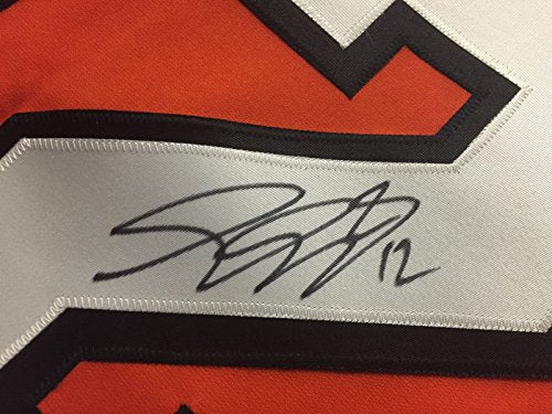 Framed Autographed/Signed Simon Gagne 33x42 Philadelphia Orange Hockey Jersey JSA COA - 757 Sports Collectibles