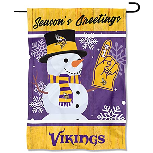 Minnesota Vikings Holiday Winter Snow Garden Flag Double Sided Banner - 757 Sports Collectibles