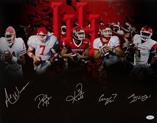 Kolb Keenum Klingler Ware Autographed 16x20 U of H QB's Photo- JSA W Auth