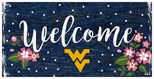 Fan Creations NCAA West Virginia Mountaineers Unisex University of West Virginia Welcome Floral Sign, Team Color, 6 x 12 - 757 Sports Collectibles