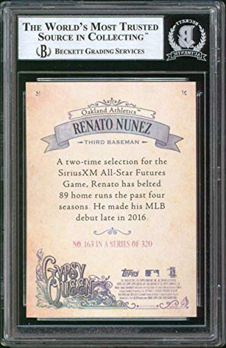 Athletics Renato Nunez Signed 2017 Topps Gypsy Queen #163 Rookie Card BAS Slab - 757 Sports Collectibles