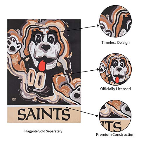 Team Sports America New Orleans Saints Suede Garden Flag 12.5 x 18 Inches Justin Patten - 757 Sports Collectibles