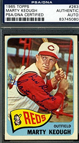 MARTY KEOUGH 1965 TOPPS HAND SIGNED PSA/DNA ORIGINAL HAND AUTHENTIC AUTOGRAPH