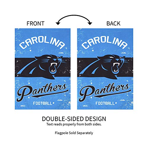 Team Sports America Carolina Panthers NFL Vintage Linen Garden Flag - 12.5" W x 18" H Outdoor Double Sided Décor Sign for Football Fans - 757 Sports Collectibles