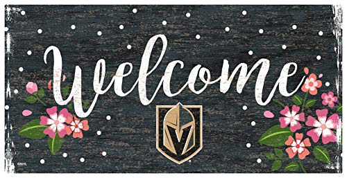 Fan Creations NHL Vegas Golden Knights Unisex Vegas Golden Knights Welcome Floral Sign, Team Color, 6 x 12 - 757 Sports Collectibles
