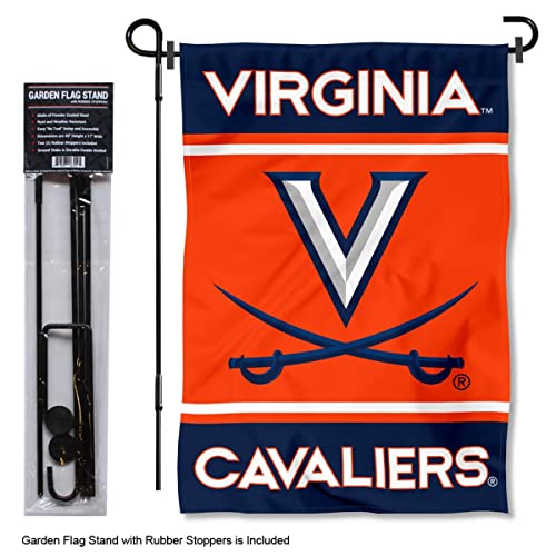 Virginia Cavaliers Garden Flag with Stand Holder - 757 Sports Collectibles