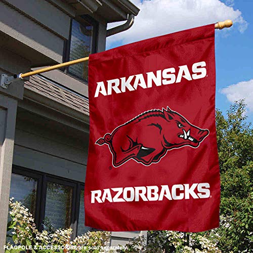 College Flags & Banners Co. Arkansas Razorbacks Double Sided House Flag - 757 Sports Collectibles