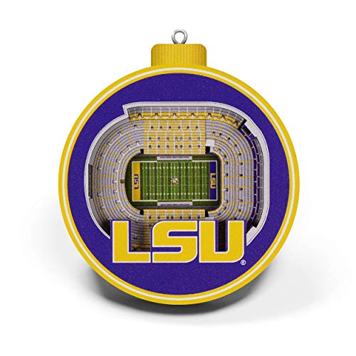 NCAA LSU Tigers 3D Stadium View Ornament, Team Colors, Large - 757 Sports Collectibles