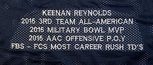 Keenan Reynolds Autographed Navy Blue College Style Stat Jersey- JSA W Auth - 757 Sports Collectibles