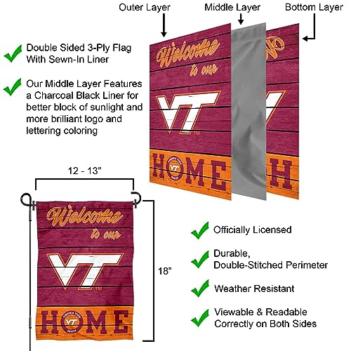 Virginia Tech Hokies Welcome To Our Home Double Sided Garden Yard Flag - 757 Sports Collectibles