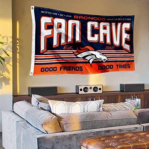 WinCraft Denver Broncos Fan Man Cave Banner Flag - 757 Sports Collectibles