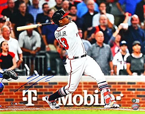 Ronald Acuna Autographed Atlanta Braves Batting w/Short Hair 16x20 Photo- Beckett W Blue - 757 Sports Collectibles