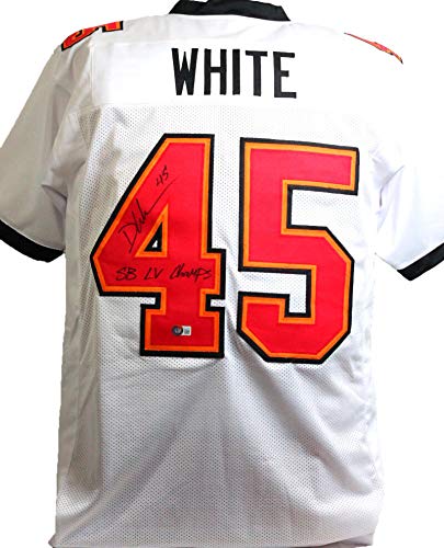 Devin White Autographed White Pro Style Jersey w/SB Champs- Beckett W Black - 757 Sports Collectibles