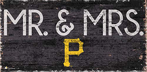 Fan Creations MLB Pittsburgh Pirates Unisex Pittsburgh Pirates Mr. & Mrs. Sign, Team Color, 6 x 12 - 757 Sports Collectibles