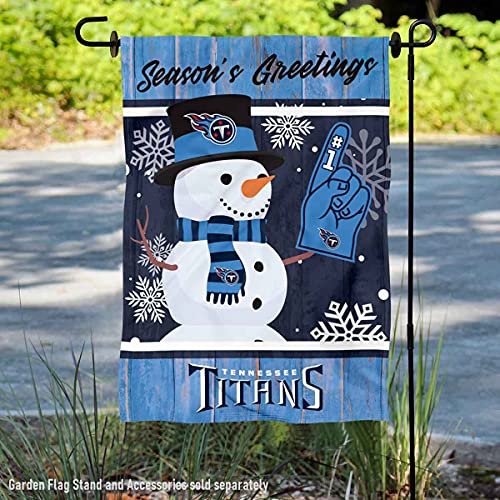 Tennessee Titans Holiday Winter Snow Garden Flag Double Sided Banner - 757 Sports Collectibles