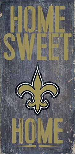 New Orleans Saints Official NFL 14.5 inch x 9.5 inch Wood Sign Home Sweet Home by Fan Creations 048487 - 757 Sports Collectibles