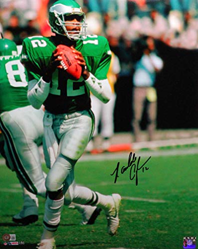 Randall Cunningham Autographed Eagles Dropback 16x20 HM Photo- Beckett W Black - 757 Sports Collectibles