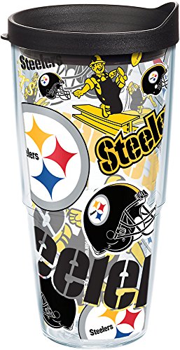 Tervis Made in USA Double Walled NFL® Pittsburgh Steelers Insulated Tumbler Cup Keeps Drinks Cold & Hot, 24oz, All Over - 757 Sports Collectibles