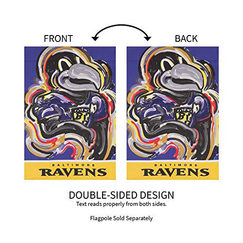 Team Sports America Baltimore Ravens Suede Garden Flag 12.5 x 18 Inches Justin Patten - 757 Sports Collectibles