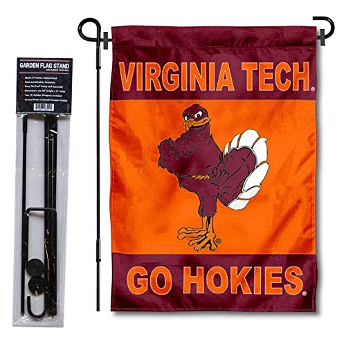 Virginia Tech Hokies Yard Flag and Flag Stand Pole Holder Set - 757 Sports Collectibles