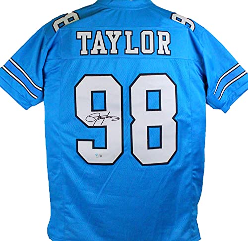 Lawrence Taylor Autographed Light Blue College Style Jersey- Beckett W Black - 757 Sports Collectibles