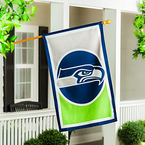 Team Sports America NFL Double Sided Seattle Seahawks House Flag Officially Licensed Sports Flag for Home Office Yard Sports Gift - 757 Sports Collectibles