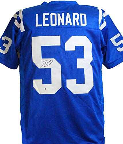 Darius Leonard Autographed Blue Pro Style Jersey -Beckett W Black - 757 Sports Collectibles