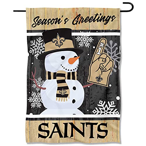 New Orleans Saints Holiday Winter Snow Garden Flag Double Sided Banner - 757 Sports Collectibles