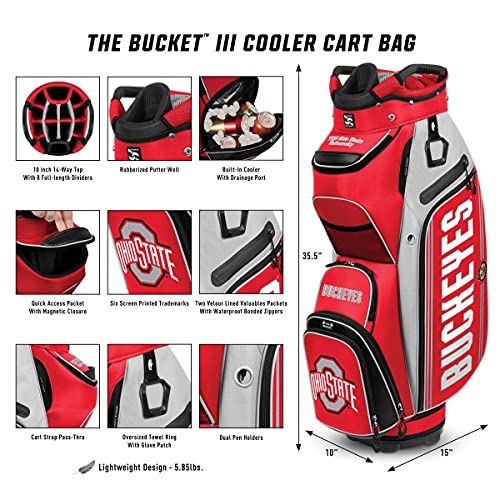 Nebraska Cornhuskers Bucket III Cooler Cart Golf Bag - 757 Sports Collectibles
