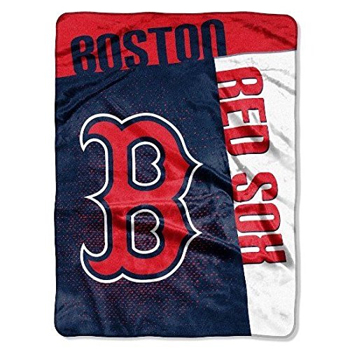 NORTHWEST MLB Boston Red Sox Raschel Throw Blanket, 60" x 80", Strike - 757 Sports Collectibles